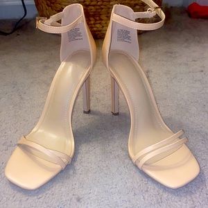 Nude strappy heels